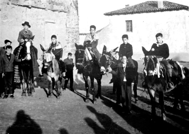Foto de mayorganos celebrando San Antón subidos en sus monturas