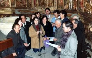 Foto de mayorganos interpretando el canto de la Estrella en Mayorga