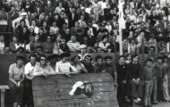 Foto de los de la peña el Silencio en la plaza de toros de Mayorga