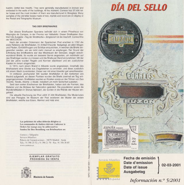 Díptico Sello buzón más antiguo Mayorga