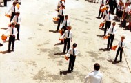 Foto de la banda de cornetas y tambores de Mayorga en 1990