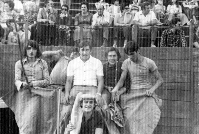 Foto de algunos de los miembros de la Peña los Peregrinos de Mayorga