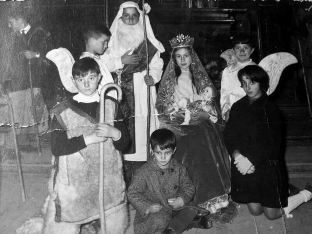 Foto del portal de Belén en Mayorga 1968