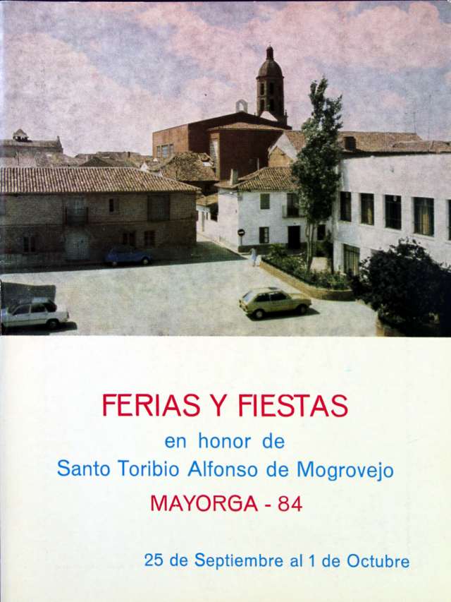 Portada del Programa fiestas Mayorga 1984