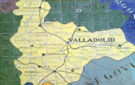 Foto del mapa de Valladolid que está en la Plaza España de Sevilla