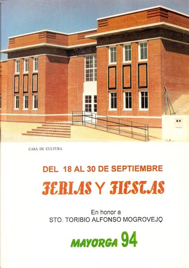 Portada programa fiestas Mayorga 1994