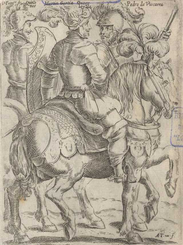 El mayorgano Francisco de Quiñones (primero por la izquierda)
