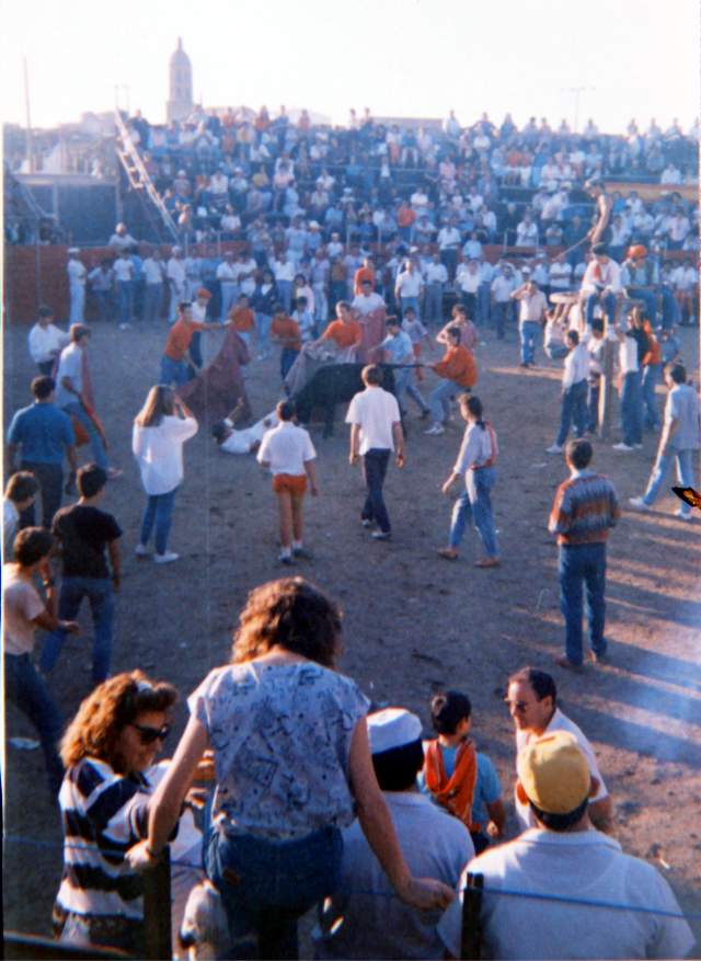 Vaquilla en plaza toros Mayorga 1990