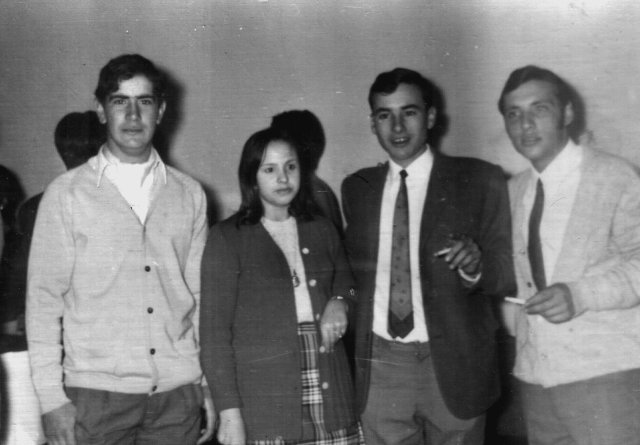 Amigos en Mayorga 1971 Vicente de la Viuda, Tina, Ignacio Pascual y Lorenzo Rueda