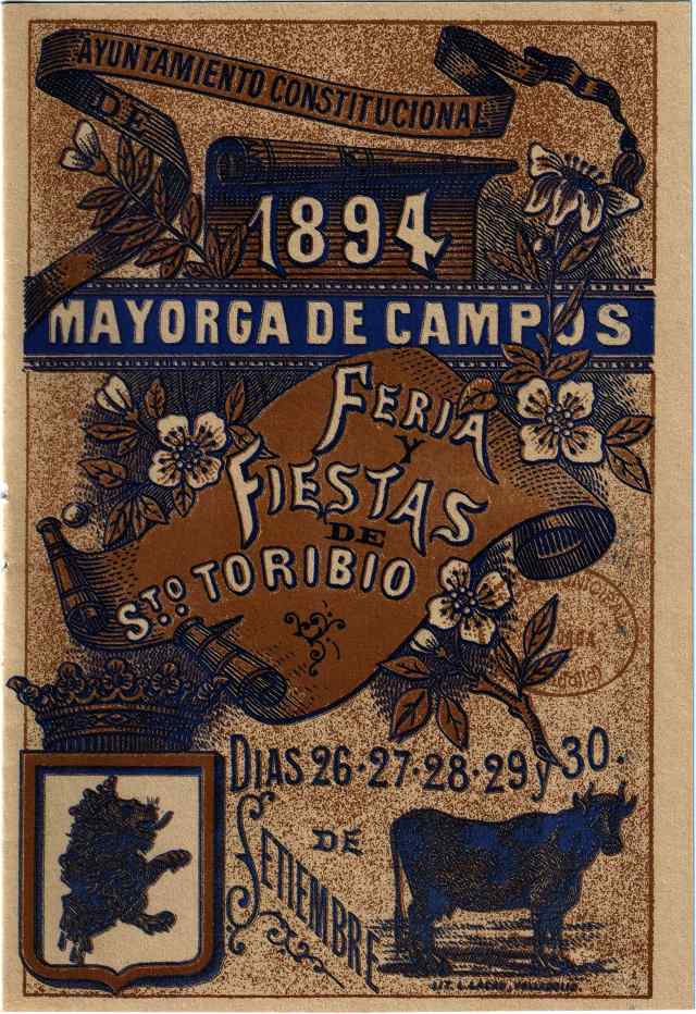 Portada programa fiestas Mayorga 1894