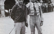 Julio Escudero y Jesús Paniagua en la plaza de toros de Mayorga