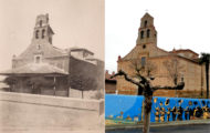 Fotografía de la ermita de Santo Toribio en los años 70 y la misma foto en 2017