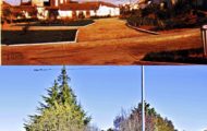 Foto comparativa del Rollo de Mayorga en 1980 y 2017