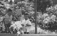 José, Ricardo y Nando Solís en el Mirador de Mayorga 1959